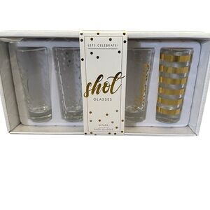 Gold and Clear Shot Glass Set